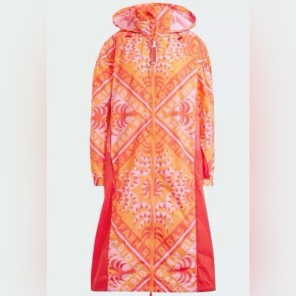 FARM RIO ADIDAS LONG JACKET WINBREAKER
TROPICAL COAT PINK RED TOMATO SOCCER MED - Picture 11 of 12